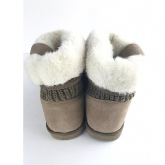 Womens Faux Suede Biege Faux fur Parvin Bootie - Picture 5 of 8